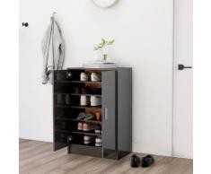 vidaXL Armoire à chaussures Gris brillant 60x35x92 cm Aggloméré
