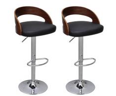 vidaXL Tabourets de bar 2 pcs Bois courbé
