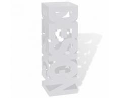 vidaXL Porte-parapluie carré à rangement Blanc Acier 48,5 cm