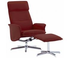 vidaXL Fauteuil inclinable avec repose-pied Rouge bordeaux Similicuir