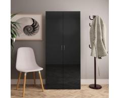 vidaXL Armoire à chaussures Noir brillant 80x35,5x180 cm Aggloméré