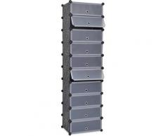 vidaXL Armoire à chaussures avec 10 compartiments Noir