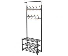 vidaXL Porte-manteau avec rangement pour chaussures 68x32x182,5cm Noir