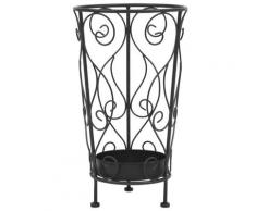 vidaXL Porte-parapluie Style vintage Métal 26 x 46 cm Noir