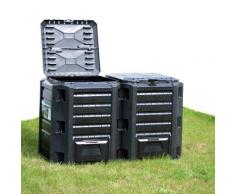vidaXL Composteur de jardin Noir 1200 L