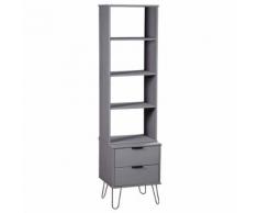 vidaXL Bibliothèque New York Range Gris Bois de pin massif