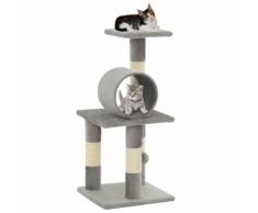 vidaXL Arbre à chat avec griffoirs en sisal 65 cm Gris