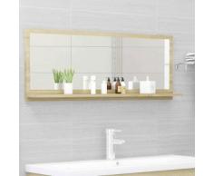 vidaXL Miroir de salle de bain Chêne sonoma 100x10,5x37 cm Aggloméré