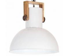 vidaXL Lampe suspendue industrielle 25 W Blanc Rond Manguier 42 cm E27