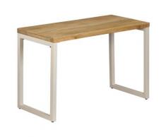 vidaXL Table de salle à manger 115x55x76 cm Bois de manguier et acier