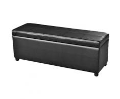 vidaXL Banc long de rangement Bois Noir