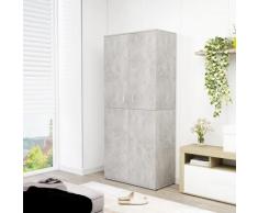 vidaXL Armoire à chaussures Gris béton 80x39x178 cm Aggloméré