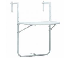 vidaXL Table de balcon Blanc 60x64x83,5 cm Plastique Aspect de rotin