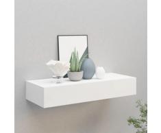 vidaXL Étagère à tiroir murale Blanc 60x23,5x10 cm MDF