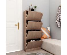 vidaXL Armoire chaussures 4 portes Chêne Sonoma 59x24x136 cm Aggloméré
