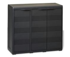 vidaXL Armoire de rangement de jardin avec 2 étagères Noir