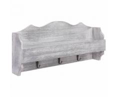 vidaXL Porte-manteau mural Gris 50x10x23 cm Bois