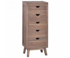 vidaXL Buffet avec 5 tiroirs 40x30x100 cm Bois de teck massif