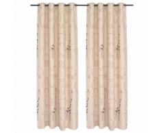 vidaXL Rideau occultant imprimé pour enfants 2 pcs 140 x 240 cm Beige