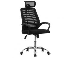 vidaXL Chaise pivotante de bureau Noir Tissu en maille