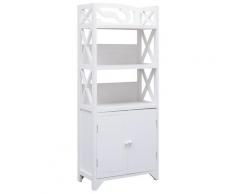 vidaXL Armoire de salle de bain Blanc 46x24x116 cm Bois de Paulownia
