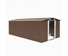 vidaXL Abri de jardin 257x489x181 cm Métal Marron