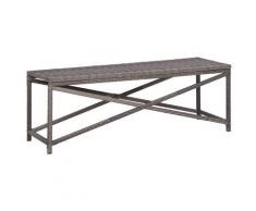 vidaXL Banc de jardin 120 cm Résine tressée Gris