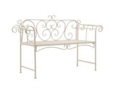 vidaXL Banc de jardin 132 cm Métal Antique Blanc