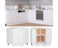 vidaXL Armoire plancher d'angle Blanc 75,5x75,5x80,5 cm Aggloméré