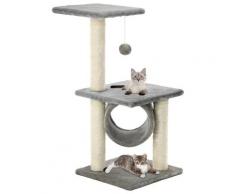 vidaXL Arbre à chat avec griffoirs en sisal 65 cm Gris