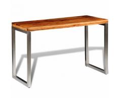 vidaXL Table de salle à manger et pieds en acier Bois