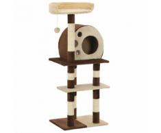 vidaXL Arbre à chat avec griffoirs en sisal 127 cm Beige et marron