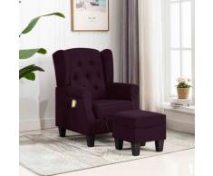 vidaXL Fauteuil de massage avec repose-pied Violet Tissu