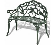 vidaXL Banc de jardin 100 cm Aluminium coulé Vert