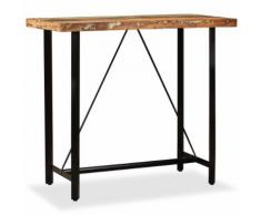 vidaXL Table de bar Bois massif de récupération 120 x 60 x 107 cm