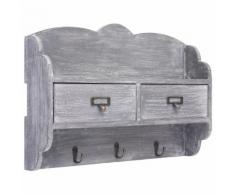 vidaXL Porte-manteau mural Gris 50x10x34 cm Bois