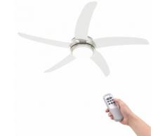 vidaXL Ventilateur de plafond orné avec lampe 128 cm Blanc