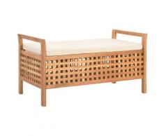 vidaXL Banc de rangement 93x49x49 cm Bois de noyer massif
