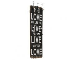 vidaXL Porte-manteau mural avec 6 crochets 120 x 40 cm LOVE LIVE