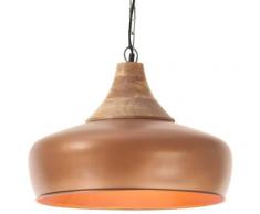 vidaXL Lampe suspendue industrielle Cuivre Fer et bois solide 35cm E27