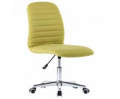 vidaXL Chaise pivotante de bureau Vert Tissu