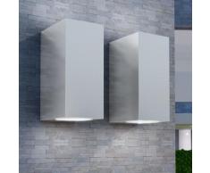 vidaXL Appliques murales d'extérieur 2 pcs Carré vers le bas/haut
