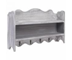 vidaXL Porte-manteau mural Gris 50x10x30 cm Bois