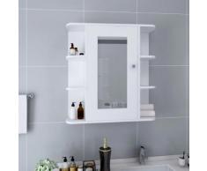 vidaXL Armoire à miroir de salle de bain Blanc 66x17x63 cm MDF
