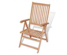 vidaXL Chaise inclinable de jardin Bois de teck solide