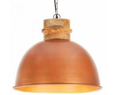 vidaXL Lampe suspendue industrielle Cuivre Rond 50 cm E27 Manguier
