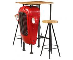 vidaXL Meuble de bar 3 pcs Bois massif de manguier 60x60x107 cm