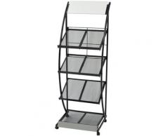 vidaXL Porte-revue 47 x 40 x 134 cm Noir et blanc A4