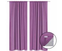 vidaXL Rideau occultant 2 pcs Double couche 140 x 175 cm Lilas