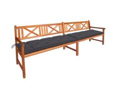 vidaXL Banc de jardin avec coussins 240 cm Bois solide d'acacia